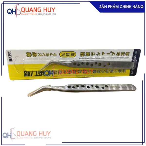 Nhíp kẹp hợp kim thép không gỉ lỗ cong nhon AAA-15