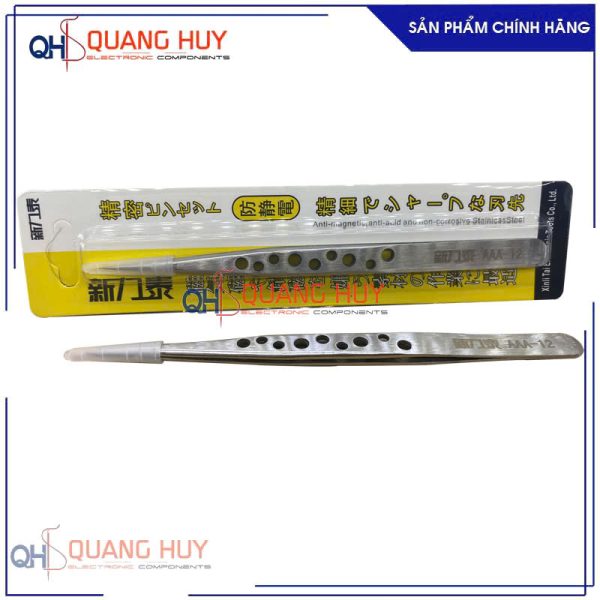 Nhíp kẹp lỗ hợp kim không gỉ thẳng nhọn AAA-12