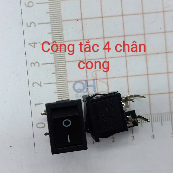 Cống tắc nguồn KCD1170-D 6A 250V-4 chân cong