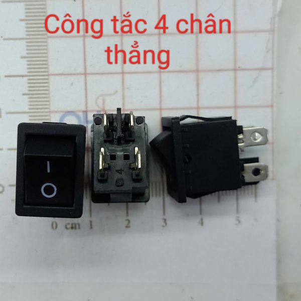 Công tắc nguồn KCD1-104 6A/250V 4 chân thẳng không đèn
