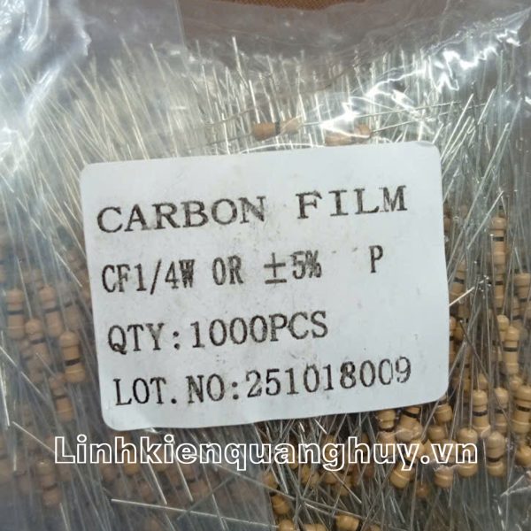 Điện trở vạch 1/4W 0R 5% (50c)