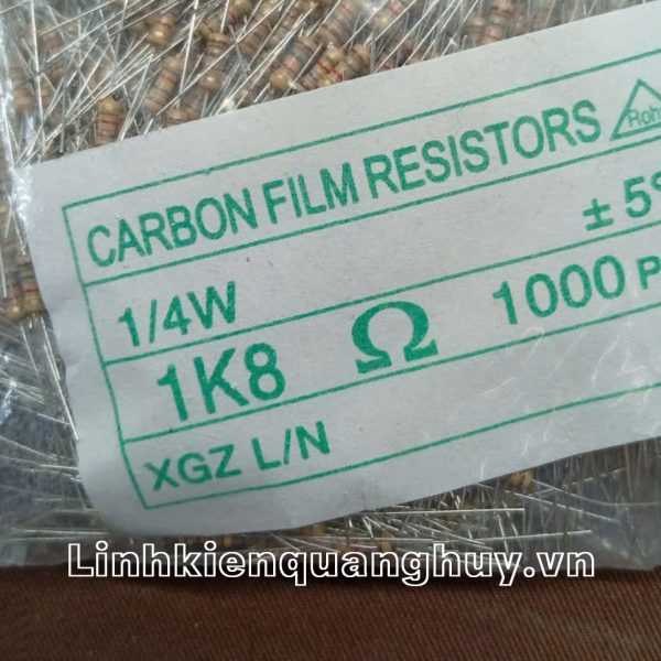 Điện trở vạch 1/4W 1K8 5% (50c)