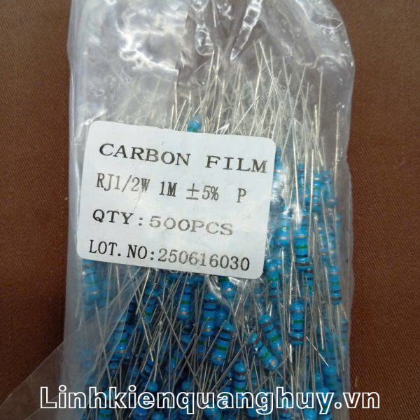 Điện trở vạch 1/2W 1M 5% (10c)