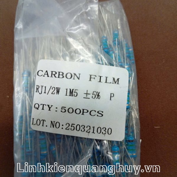 Điện trở vạch 1/2W 1M5 5% (10c)