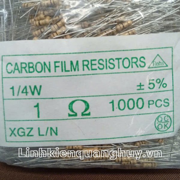Điện trở vạch 1/4W 1R 5% (50c)
