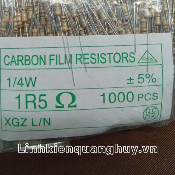 Điện trở vạch 1/4W 1R5 5% (50c)
