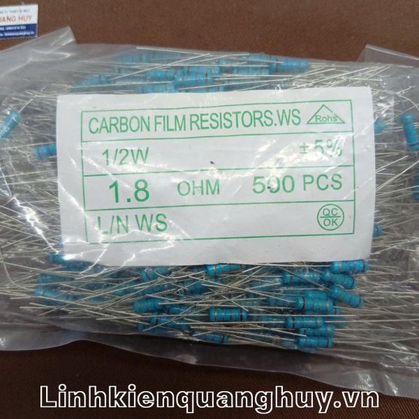 Điện trở vạch 1/2W 1R8 5% (10c)