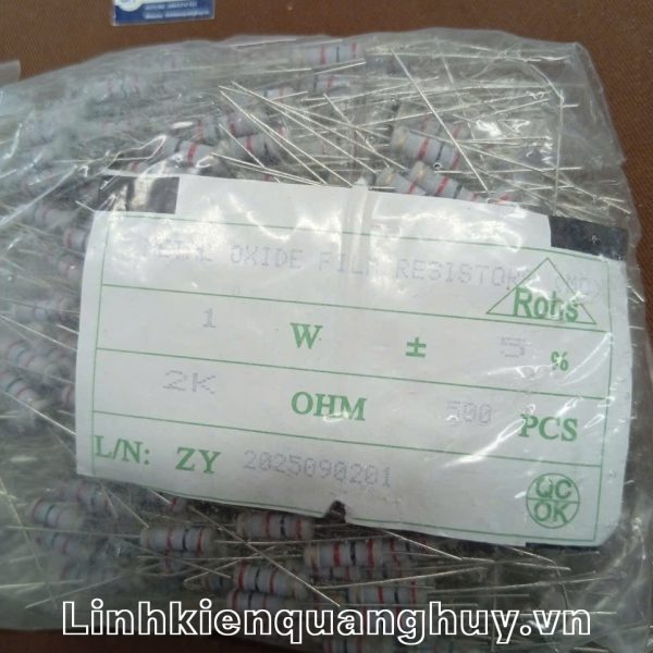 Điện trở vạch 1W 2K 5% (10c)