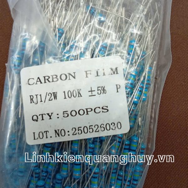 Điện trở 100K 1/2W 5% (10c)