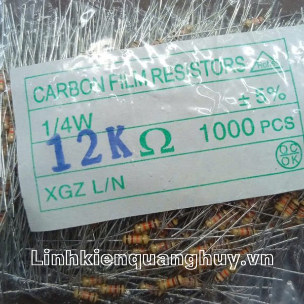 Điện Trở Vạch - Điện Trở Cắm 1/4W 12K 5% (50c)