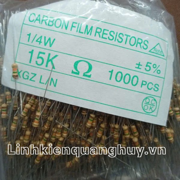 Điện Trở Vạch - Điện Trở Cắm 1/4W 15K 5% (50c)