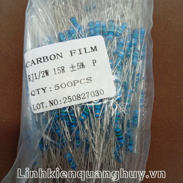 Điện Trở Vạch - Điện Trở Cắm 1/2W 15R 5% (10c)
