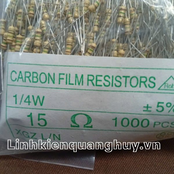 Điện Trở Vạch - Điện Trở Cắm 1/4W 15R 5% (50c)