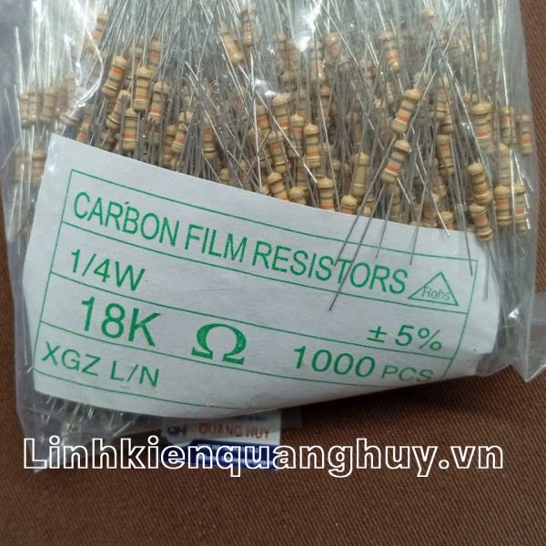 Điện Trở Vạch - Điện Trở Cắm 1/4W 18K 5% (50c)
