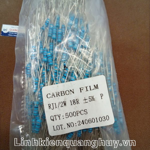 Điện Trở Vạch - Điện Trở Cắm 1/2W 18R 5% (10c)