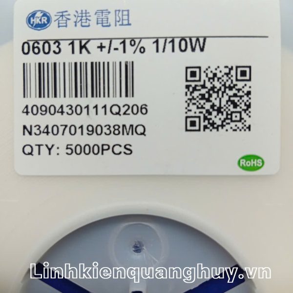 Điện trở dán 0603 1K 1% (50c)