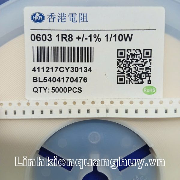 Điện trở dán 0603 1R8 1% (50c)