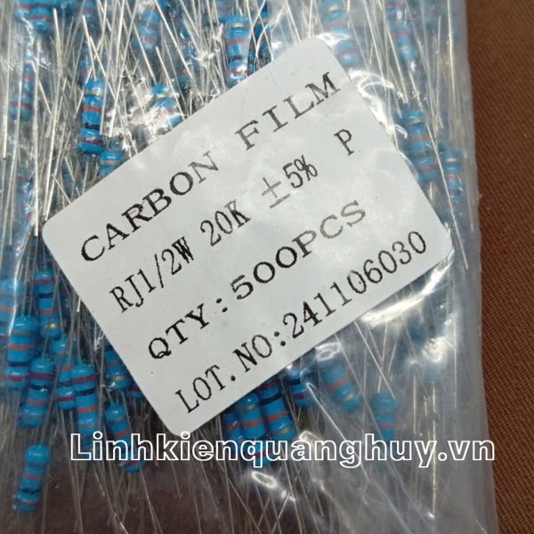 Điện Trở Vạch - Điện Trở Cắm 1/2W 20K 5% (10c)