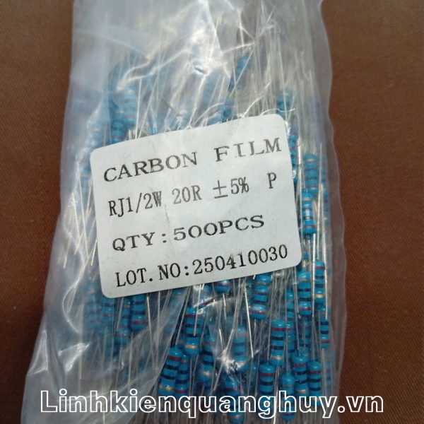 Điện Trở Vạch - Điện Trở Cắm 1/2W 20R 5% (10c)