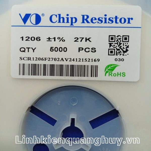 ĐIỆN TRỞ 1206 DÁN 27K (50c)
