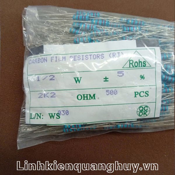 Điện trở vạch 1/2W 2K2 5% (10c)