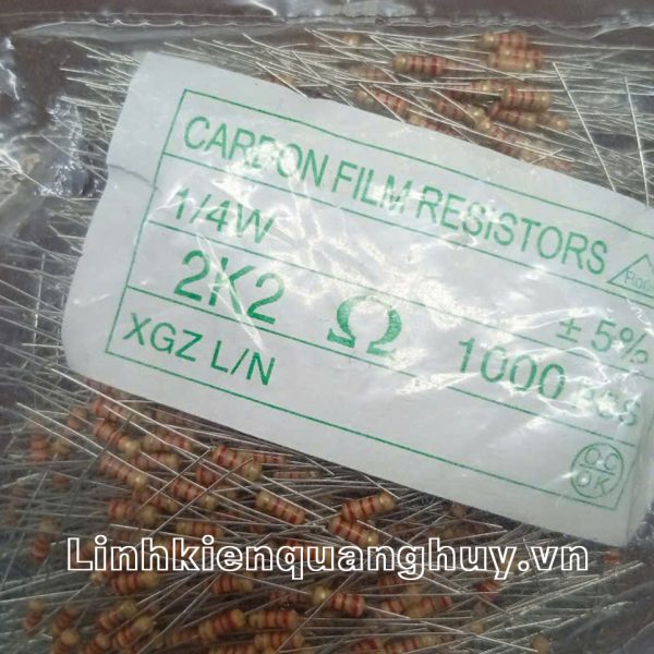 Điện trở vạch 1/4W 2K2 5% (50c)