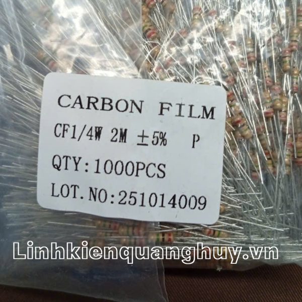Điện trở vạch 1/4W 2M 5% (50c)