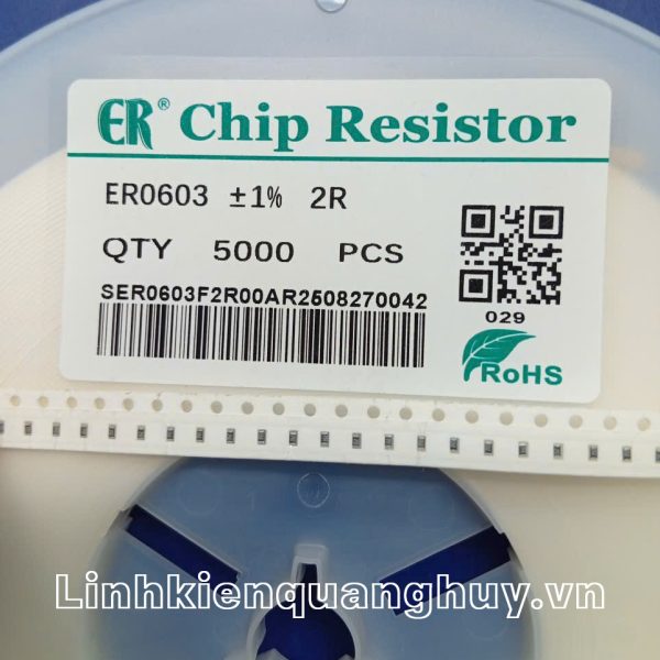 Điện trở dán 0603 giá trị 2R 1% (50c)