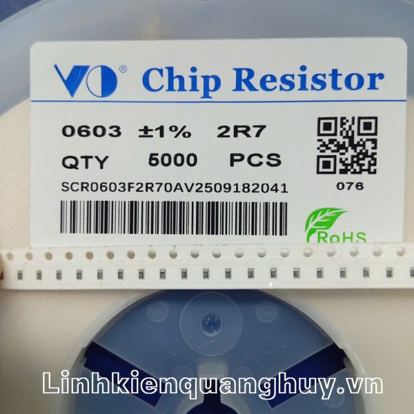 Điện trở dán 2R7 1% 0603 (50c)