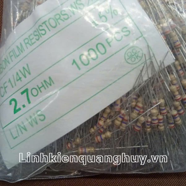 Điện trở vạch 1/4W 2R7 5% (50c)