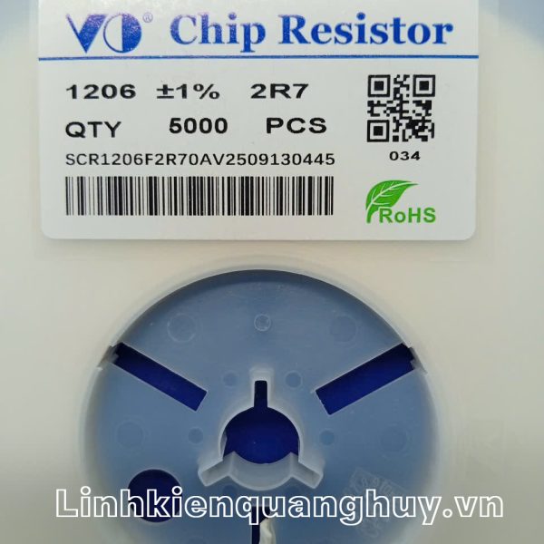 Điện trở dán 2R7 1% 1206 (50c)