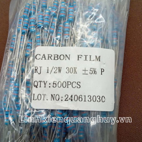 Điện trở vạch - Điện trở cắm 1/2W30K (10c)