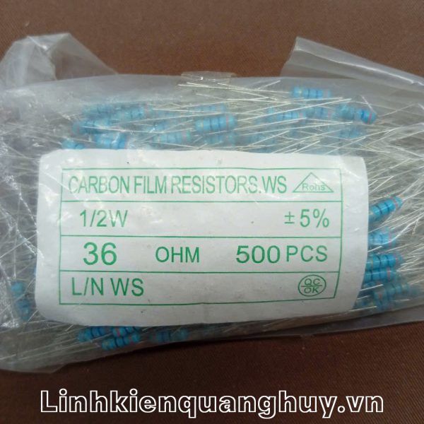 Điện trở vạch - Điện trở cắm 1/2W36R (10c)