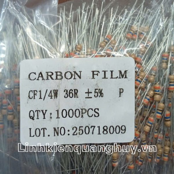 Điện trở vạch - Điện trở cắm 1/4W36R (10c)