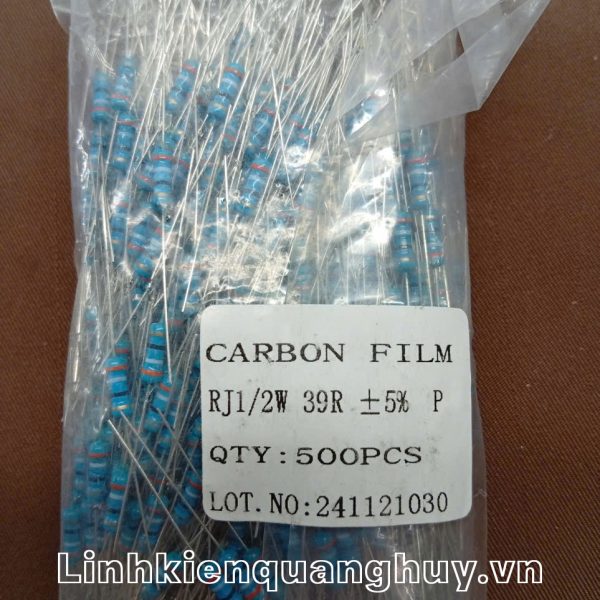 Điện trở vạch - Điện trở cắm 1/2W39R (10c)