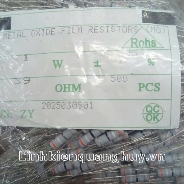 Điện trở vạch - Điện trở cắm 1W39R (10c)