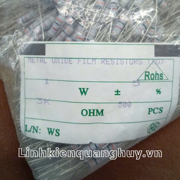Điện trở vạch 1W 3K 5% (10c)