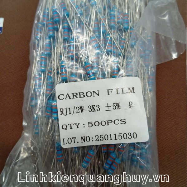 Điện trở vạch 1/2W 3K3 5% (10c)