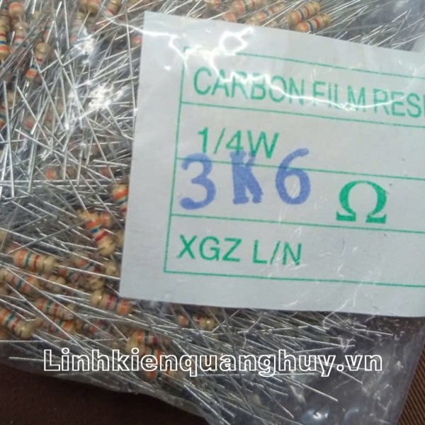 Điện trở vạch 1/4W 3K6 5% (50c)