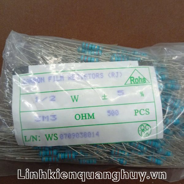 Điện trở vạch 1/2W 3M3 5% (10c)