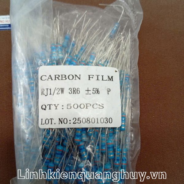 Điện trở vạch 1/2W 3R6 5% (10c)