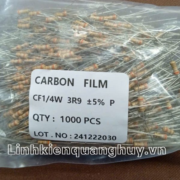 Điện trở vạch 1/4W 3R9 5% (50c)