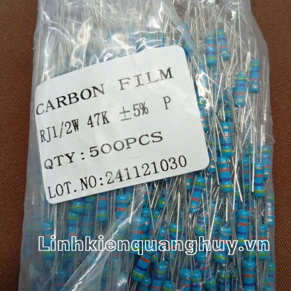 Điện trở vạch - Điện trở cắm 1/2W47K (10c)