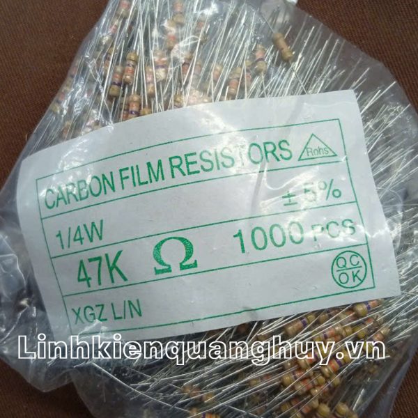 Điện trở vạch - Điện trở cắm 1/4W47K (10c)
