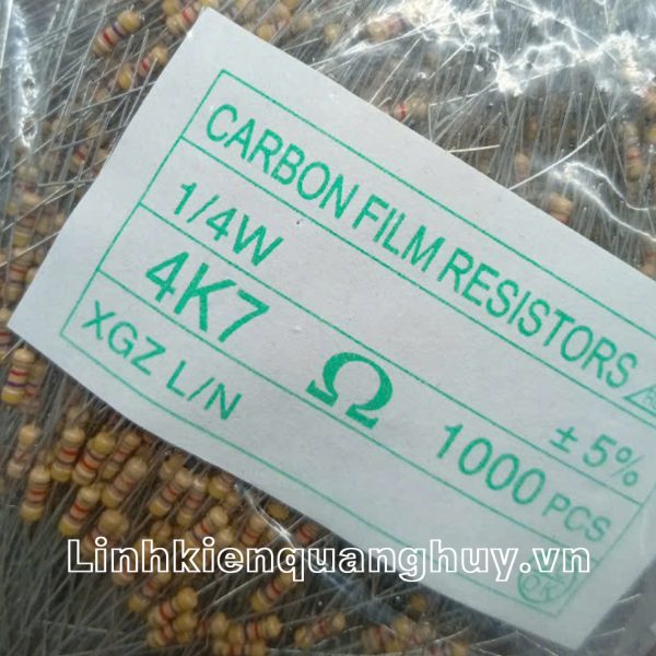 Điện trở vạch 1/4W 4K7 5% (50c)