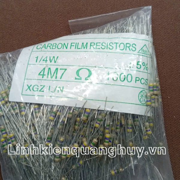 Điện trở vạch 1/4W 4M7 5% (50c)