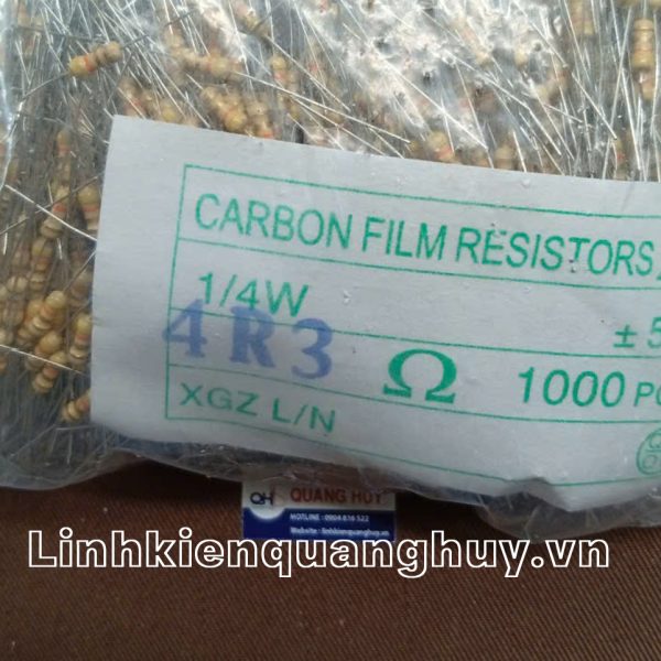 Điện trở vạch 1/4W 4R3 5% (50c)