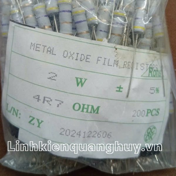 Điện trở vạch 2W 4R7 5% (10c)