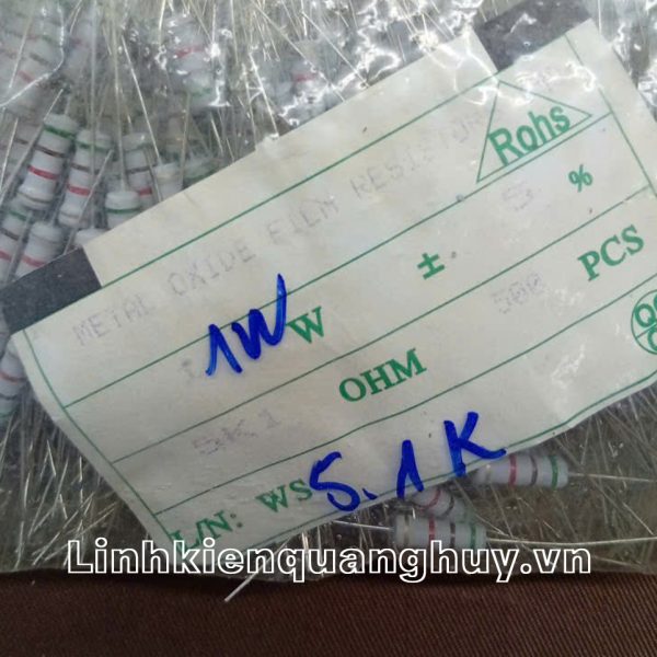 Điện trở vạch 1W 5K1 5% (10c)