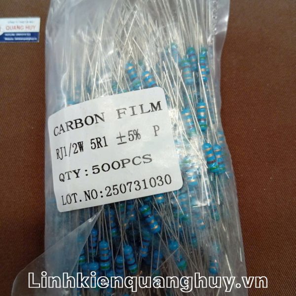 Điện trở vạch 1/2W 5R1 5% (10c)